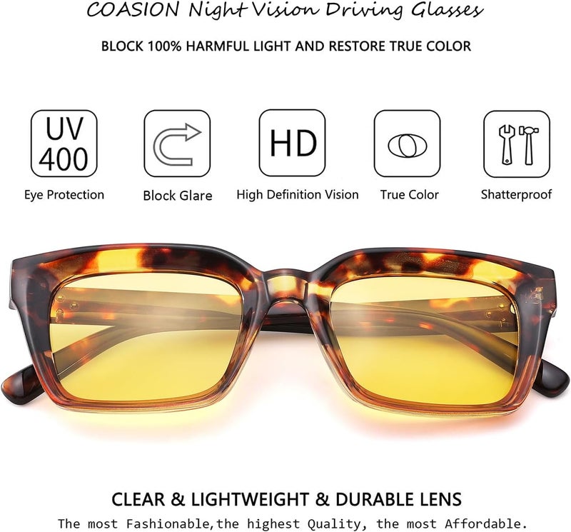 COASION Classic Non-prescription Clear Lens Eyeglasses for Women Thick Square Frame Eyewear - Image 5